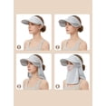thumbnail image 2 of Deago Womens Wide Brim Sun Hat with Detachable Face Cover & Neck Flap Ponytail Outdoor UV Protection Visor Hat for Garden Fishing Hiking, 2 of 8