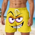 thumbnail image 2 of ibiyuan Men Swim Trunks Funny Expression Graphic Lightweight Sports Vacation Shorts Drawstring Waist Mens Bathing Suits Beach Pool Swimwear, 2 of 4