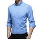 thumbnail image 1 of Blusa informal de seda helada para hombre, manga larga, fibra de bambú, arrugas, sin planchado Pompotops  oipoqjl26914, 1 of 6