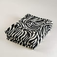 thumbnail image 2 of Flannel Blanket Fleece Throw Twin Size Black White Zebra Animal Print All Season Lightweight Plush Cozy Super Soft Luxury Couch Sofa Bed Blanket, 2 of 3