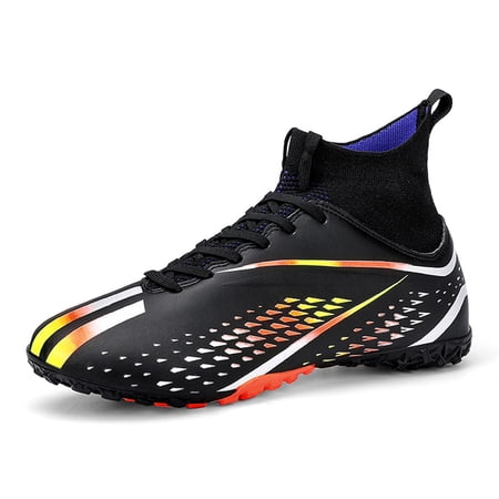 FULORIS Soccer Cleats Shoers Men Sock Football Boots Turf Black