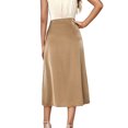 thumbnail image 5 of Hibeli Women Satin High Waisted Zippered Solid Color A-Line Skirt, 5 of 7