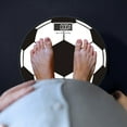 thumbnail image 3 of Weighing Scale for Body Weight with Soccer Pattern Glass Pane Usb Rechargeable Temperature Display 180Kg Capacity for Home Use, 3 of 7