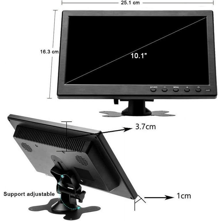 1024*600 7 inch LCD HD PC Monitor Mini TV Computer Display 2 Channel Video