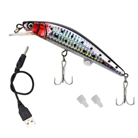 Rechargeable Fishing Lures Electric Fishing Baits Twitching Lures Electric Wobblers LED Light Fishing Lures Crankbaits