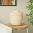 thumbnail image 2 of DecMode 12" Wide Textured Terracotta Beige Ceramic Vase, 2 of 14