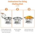 thumbnail image 6 of EVGTTI 8 Pack Chafing Dish Buffet Set, 6Qt Round×4+Rectangular 8QT 1/3 pan×4 Stainless Steel Catering Warmer Set with Water Pan for Parties, Events, Wedding, Camping, Dinner, 6 of 9