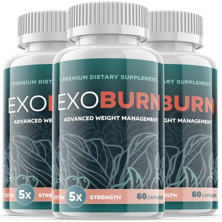 (3 Pack) Exoburn - Keto Weight Loss Formula - Energy & Focus Boosting Dietary Supplements for Weight Management & Metabolism - Advanced Fat Burn Raspberry Ketones Pills - 180 Capsules