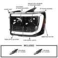 thumbnail image 3 of Spec-D Tuning Jet Black Projector Headlights w/ LED Tube Compatible with 2007-2013 GMC Sierra 1500, 2500HD, 3500HD, Left + Right Pair Headlamps Assembly, 3 of 5