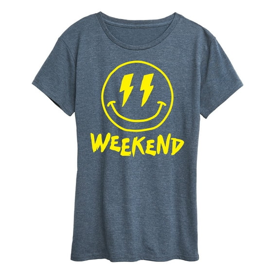 Instant Message - Weekend Smile Face - Women's Short Sleeve Graphic T-Shirt