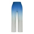 thumbnail image 5 of Tnhcen Women's Gradient Color Straight Leg Pants Elastic Waist Ombre Print Trousers Pre-Shrunk Washed Crease Casual Pants S-2XL, 5 of 5