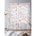 thumbnail image 3 of Sheer Curtains 96 Inches Long 2 Panels, Watercolor Happy Birthday Rod Pocket Curtain Voile Draperies, Cute Cartoon Cake Popsicle Light Filtering Window Treatment for Living Room Kitchen Bedroom, 3 of 8