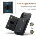 thumbnail image 3 of Unique Creative Multi-Function Magnetic Detachable Wallet Stand PU Phone case for iPhone 14 13 12 11 8 7 X XS XR Plus Pro Max Mini SE Bumper Skin-Friendly Retro Back Cover(Black,11 Pro max), 3 of 7