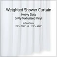 thumbnail image 3 of Heavy-Duty Shower Curtain - Chain Weighted Water Barrier Stopper/Works with Collapsible Shower Dam/White 3-Ply Textured Commercial Grade Vinyl/ 48" x 72", 3 of 4