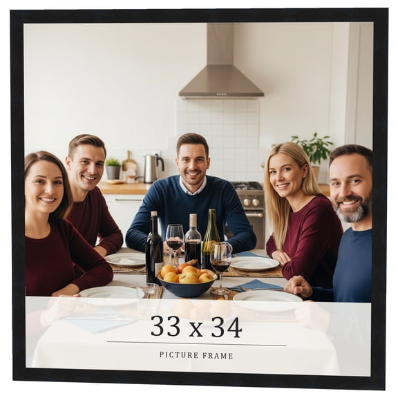 33x34 Frame Black Real Wood Picture Frame Width 0.75 inches | Interior Frame Depth 0.5 inches |