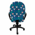 thumbnail image 3 of Cartoon Office Chair Slipcover, Images of Pink Pigs Wearing Clothes and Balloons Hearts Along Yellow Stars, Protective Stretch Decorative Fabric Cover, Standard Size, Multicolor, by Ambesonne, 3 of 5