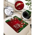 thumbnail image 5 of Christmas Snowflakes Red Dish Drying Mat for Kitchen Counter, Absorbent Quick Dry Coffee Bar Mat Pad Thin Diatomaceous Sink Mat, Winter Xmas Balls Pine Branches Non Slip Dish Drainer Mat 16x18, 5 of 6