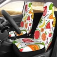 thumbnail image 4 of ZNDUO Cartoon Colourful Fruits Pattern Car Seat Covers, Breathable Polyester Universal Seat Covers for Cars, 2PCS Car Seat Covers Front Seats Only, 4 of 8
