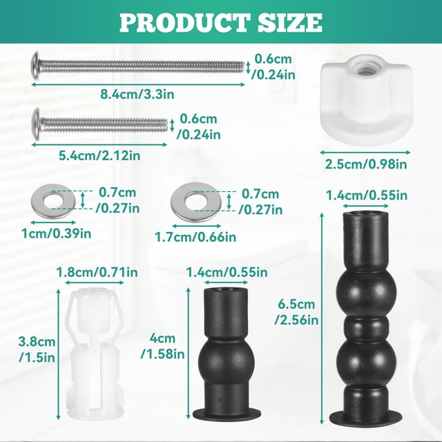 Cateissary Piezas de reparación del conector de montaje del inodoro de bisagra para fijaciones de la cubierta del asiento del inodoro de Accesorios de baño