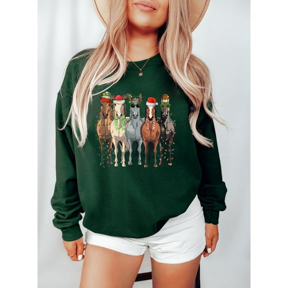 Velto Horse Happy Holiday Sweater, Western Happy Holiday, Horse Sweatshirt, Women's Happy Holiday Sweatshirt, Happy Holiday, Holiday Sweaters, Horse Gifts All Size S-5XL