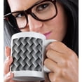 thumbnail image 2 of 3drose, Abstract Geometrical Diagonal Rounded Square Pattern Background Design, 11oz Mug, 2 of 6