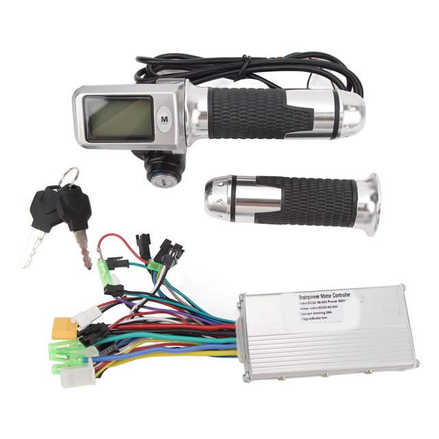 Controlador de motor sin escobillas, controlador de onda sinusoidal de 3 modos, 36V, 48V, 500W, 28A, con empuñaduras giratorias del acelerador tipo 5530