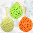 thumbnail image 1 of Paquete de 3 esponjas de baño para ducha, esponja corporal natural con textura de panal, esponja vegetal para baño., 1 of 5