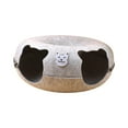 thumbnail image 1 of Cama para gatos Donut, escondite tipo cueva para gatos con 2 agujeros, túnel interior de fieltro para juegos de gatos, cama tipo túnel para gatos de, 1 of 8