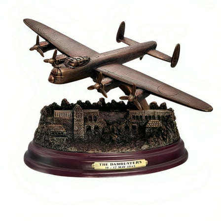 The Bradford Exchange The Dambusters WWII Aircraft Legends Sculpture Collection Limited Edition Handcrafted with Polished Wooden Bases and Brass Plaques 80th Anniversary Commemorative Series 7.75" D