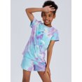 thumbnail image 3 of Beezizac 2-Piece Girls Pajama Set Shorts Tie Dye Butterfly PJS, Size 4T-18, 3 of 7