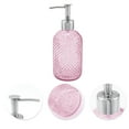 thumbnail image 5 of Unique Bargains 1 Pc Elegant Circle Raindrop Pattern Soap Pump Dispenser for Bathroom 13.52oz Pink Silver Tone, 5 of 6