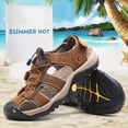 thumbnail image 2 of Xishao Verano Primera Capa de Cuero de Playa Zapatos Sandalias Sandalias de Cuero para Hombres hombres48 Sandalias Romanas de Cuero para Hombres de Gran tamaño Xishao ropa, 2 of 2