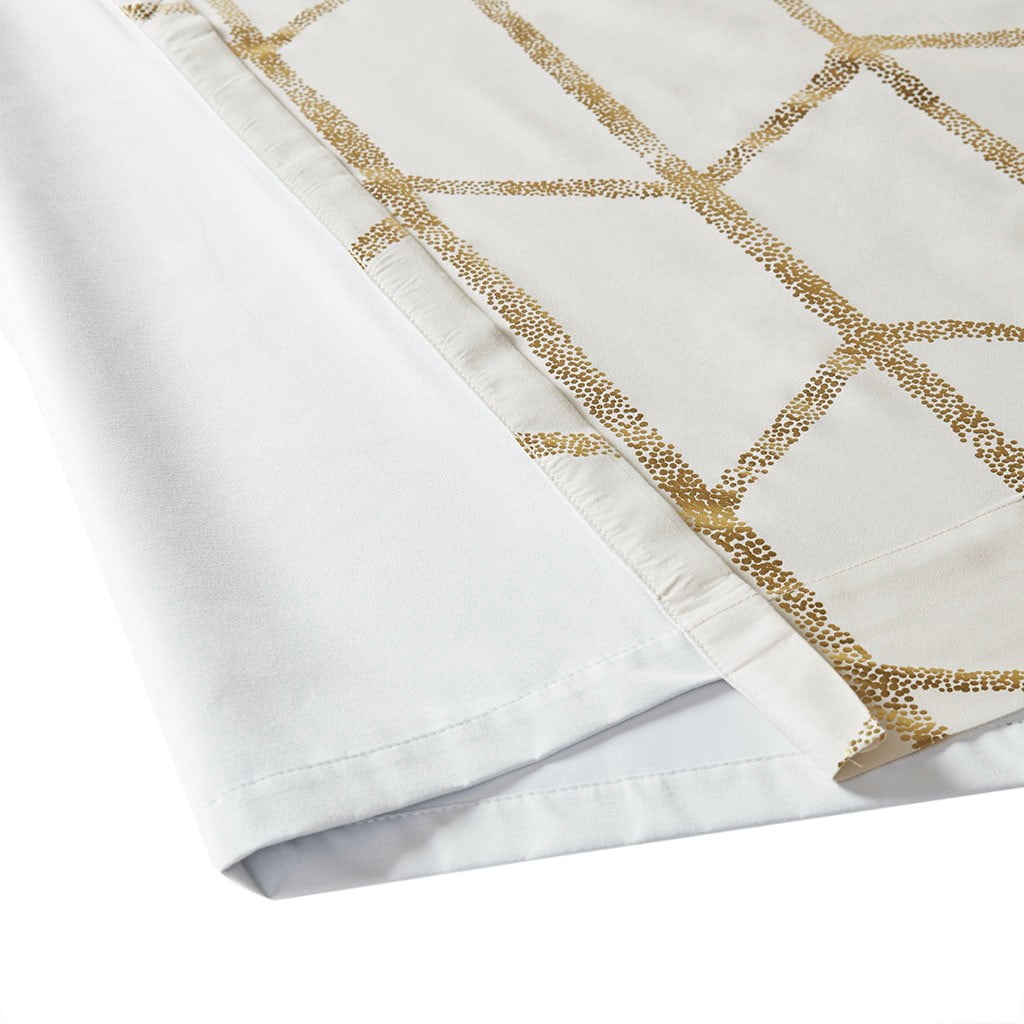 Blackout Metallic Print Grommet Top Curtain Panel (Only 1 Pc Panel)