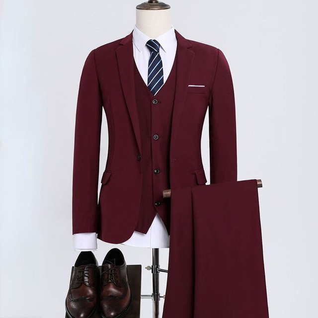 Traje de 3 piezas para hombre, Blazer, chaleco y pantalones, traje Formal ajustado, informal, ideal para negocios, banquete, trabajo, estilo británico, noche