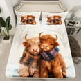 thumbnail image 2 of Feelyou Kawaii Brown Cow Full Size Sheets, Rustic Farmhouse Bull Bed Sheets, Vintage Buffalo Scarf Sheet Sets, Breathable Home Decor, 4 Pieces, 2 of 7