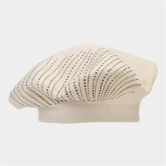 Berets Women's Solid Color Vintage Knit Beret Fall/Winter Hot Drill Warm Wool Beret Berets