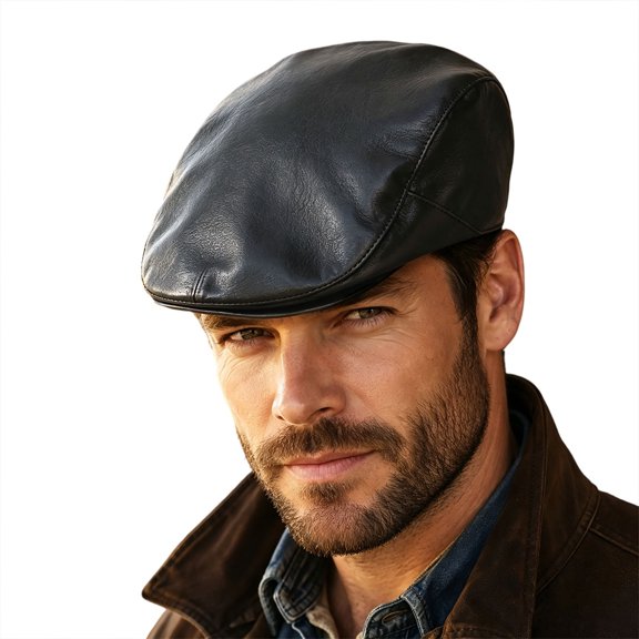 Men's Flat Cap Beret Style Casual Driving Hat Adjustable Soft Wool Blend Daily Party Headwear