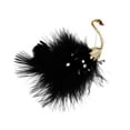 thumbnail image 2 of HomeKingdee European American Trendy Black Ostrich Fluffy Ball Brooch - Alloy and Rhinestone Jewelry Pin for Party Wedding Celebration Accessories, 2 of 5