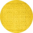 thumbnail image 1 of Ahgly Company Indoor Round Oriental Yellow Traditional Area Rugs, 5' Round, 1 of 4