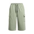 thumbnail image 5 of Men's Casual Capri Pants Elastic Waist Drawstring Solid Color Multi-Pocket Sports Capris Office Daily Wear, 5 of 5