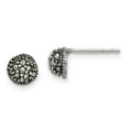 thumbnail image 3 of Sterling Silver Antiqued Marcasite 6mm Button Post Earrings, 3 of 3