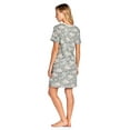 thumbnail image 3 of Casual Nights Women's Poly Short Sleeve Sleepwear Dorm Nightgown - Floral Grey - X-Large, 3 of 5