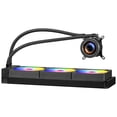 thumbnail image 5 of AIO CPU Liquid Cooler with 2.1 Inch LCD Display ARGB 3x120mm PWM Fans for Intel 115X 1366 2011 1700 1200 AMD AM4 AM5 Black Customizable Water Cooler, 5 of 7