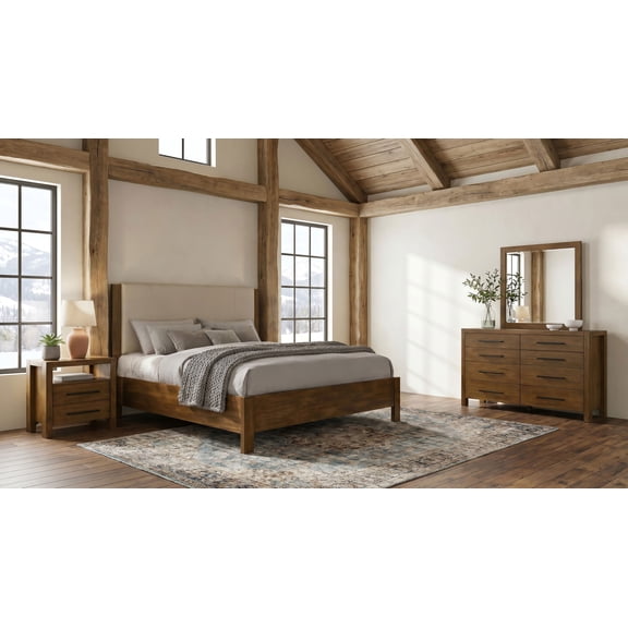 Coaster Adderley 4-Piece Queen Bedroom Set, Warm Brown