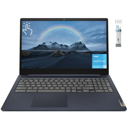 Lenovo Ideapad 3i Touchscreen Laptop, 15.6" FHD IPS Display, Intel Pentium Silver(Quad-core) Processor, 4GB RAM, 128GB eMMC, Chrome OS, Abyss Blue
