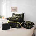 thumbnail image 4 of Sport Bed in a Bag 7-Piece Basketball Bedding Set, Black Yellow Twin Size Comforter Set Gold Gradient Neon Bedding Comforter Sets, Sports Themed Bed Set Breathable (Black Reversible), 4 of 4