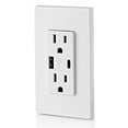 thumbnail image 4 of Leviton R02-T5633-0BW 15A Decora Prise Duplex Résistante avec Chargeur USB Type A & C, Blanc, 4 of 6