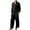 Black, variant on Hrsba Mens Casual Outfits, Solid Color Linen Loose Long Sleeve Lapel Shirt and Drawstring Pants Summer Set