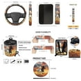 thumbnail image 7 of Uorisanigo Running Horse Car Seat Covers 15 Packs,Front Back Seats Cover Steering Covers Drink Coasters Seat Belt Strap Pads Vehicle Trash Can Air Vent Storage Rear View Mirror Cover Key Chain, 7 of 7