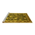 thumbnail image 2 of Ahgly Company Machine Washable Indoor Rectangle Oriental Yellow Industrial Area Rugs, 2' x 5', 2 of 4